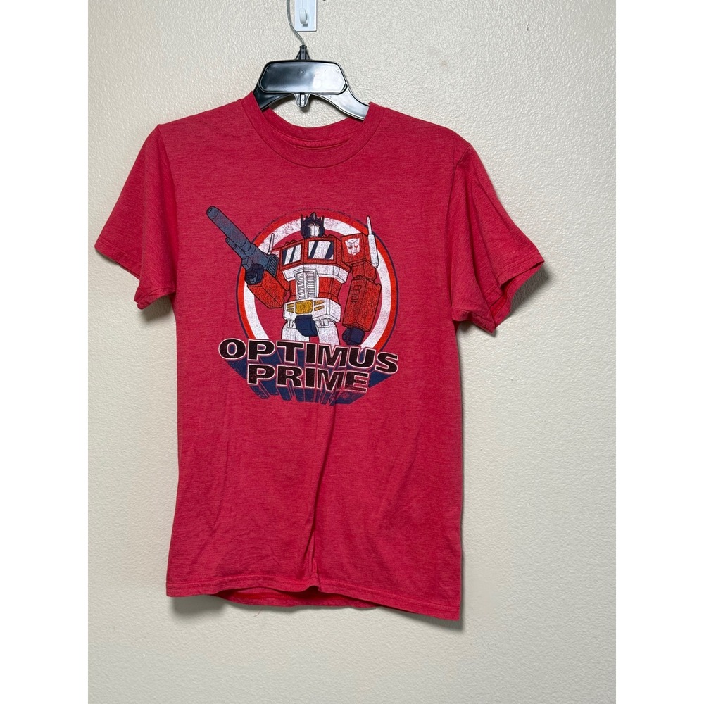 Transformers Optimus Prime Graphic T-Shirt Mens Small Red Heathered Short Sleeve